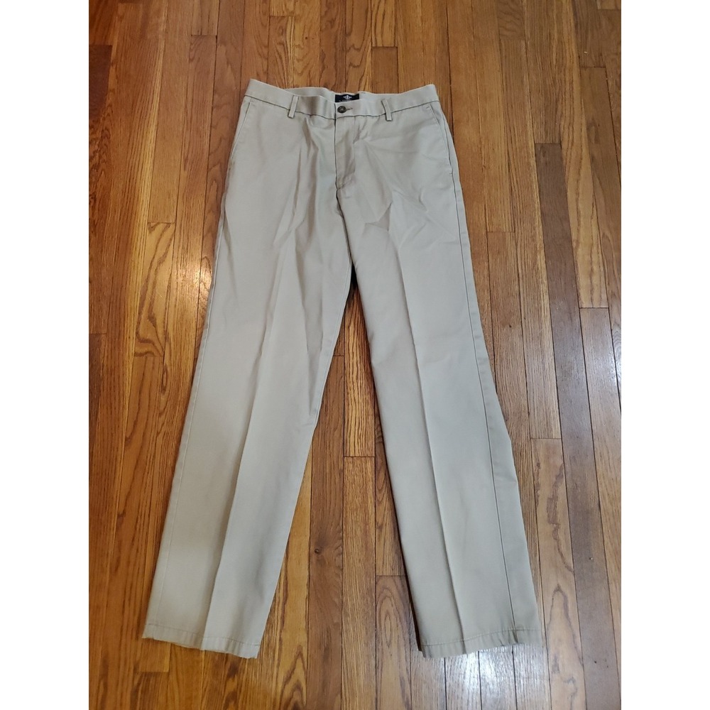 Levi DOCKERS D2 Mens 34x34 Signature khaki pants tan Straight fit flat‎ No Iron
